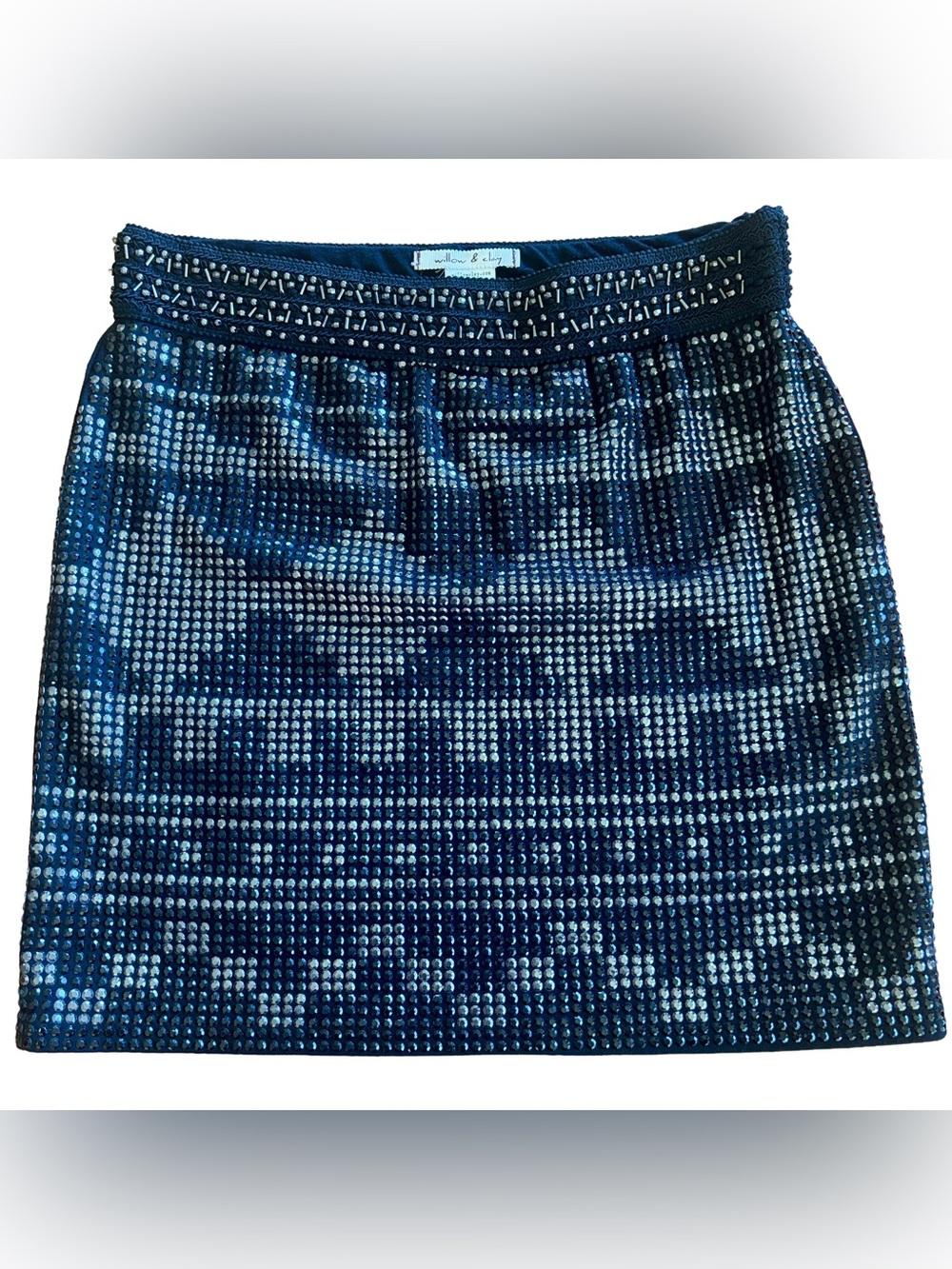 Willow & Clay Size S Beaded Black Sequin Mini Skirt
